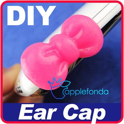 U426 cute pink bow 3.5mm Earphone Ear Cap Dock Dust Plug For iPhone 4