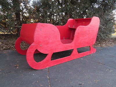 Custom Christmas Wooden Sleigh w/ Two Reindeers. FOLDS UP FOR STORAGE 