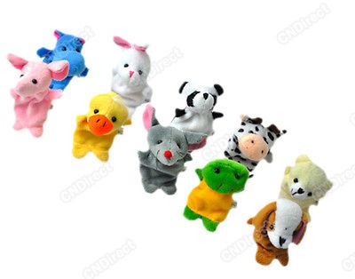 Hot10PCS Velvet Animal Finger Puppets /Plush Toys/Baby Toys For Child 
