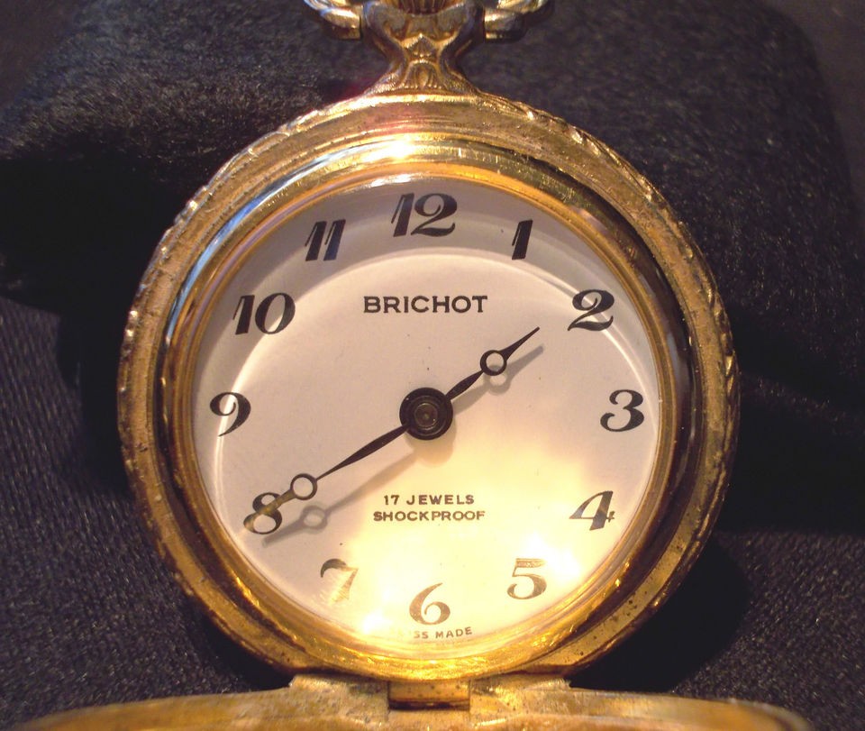 BASIS WATCH BRICH6OT 17 JEWELS SWISS MADE ~ GOLDTONE ~ POCKET WATCH or 