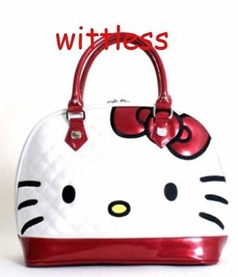 Loungefly New HELLO KITTY Purse White RED BOW SANRIO Embossed patent