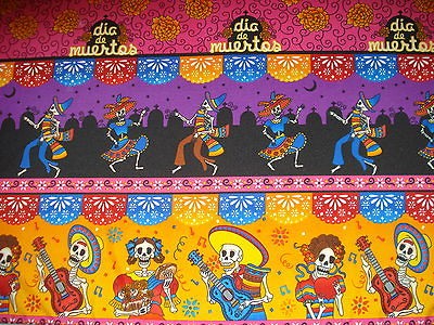 DAY OF THE DEAD FABRIC BY THE YARD BANNER ALTAR CLOTH TABLECLOTH DIA 