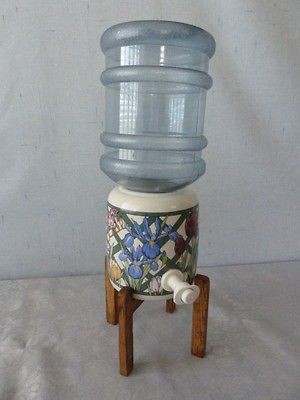   Ceramic Design Signed SBCD 1996 LLB Botanical Art Water Dispenser