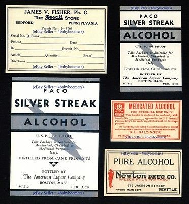 Antique PROHIBITION PRESCRIPTION Alcohol Pharmacist+ Drug Store 