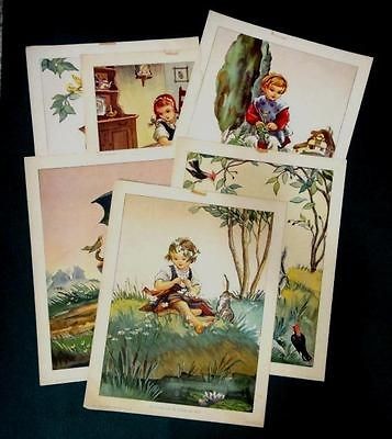 LOT vintage 6pc MORRIS & BENDIEN GOEBEL CHILDREN PRINTS