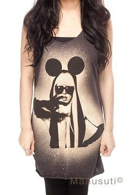   GAGA MICKEY Pop Rock Sexy Artist WOMEN T SHIRT TANK TOP Dress Size S M