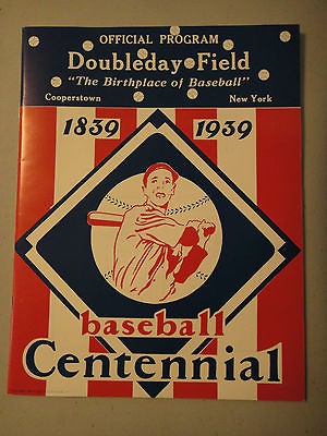 1839 1939 DOUBLEDAY FIELD BASEBALL CENTENNIAL OFFICIAL PROGRAM 