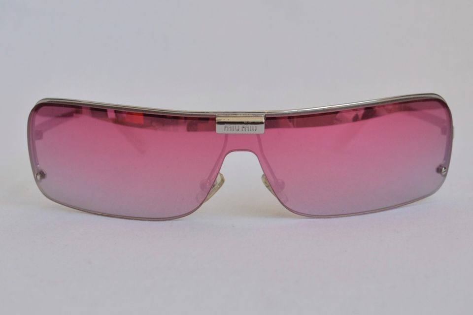 MIU MIU SMU 57 B 1BV 7F1 Womens Pink Mirror Silver Sunglasses Shades