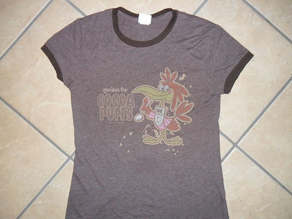 COCOA PUFFS TSHIRT Girls Womens Juniors CUCKOO FOR Retro Ringer Sonny 