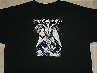 PURE COUNTRY GOLD baphomet satan T SHIRT large CHEAP SHIP tour cd 