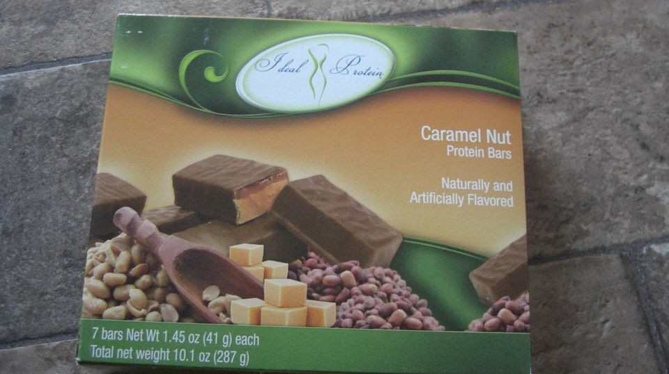 BOX IDEAL PROTEIN CARAMEL NUT BARS 7 BARS 14g PROTEIN PER BAR