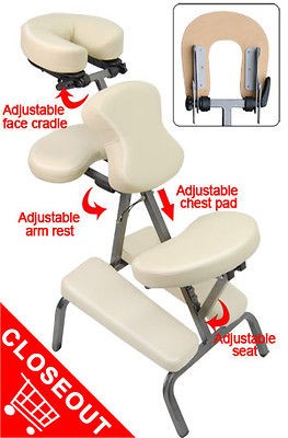 PU 3 Foam Portable Massage Chair Reiki Salon Tattoo Body Piercing 