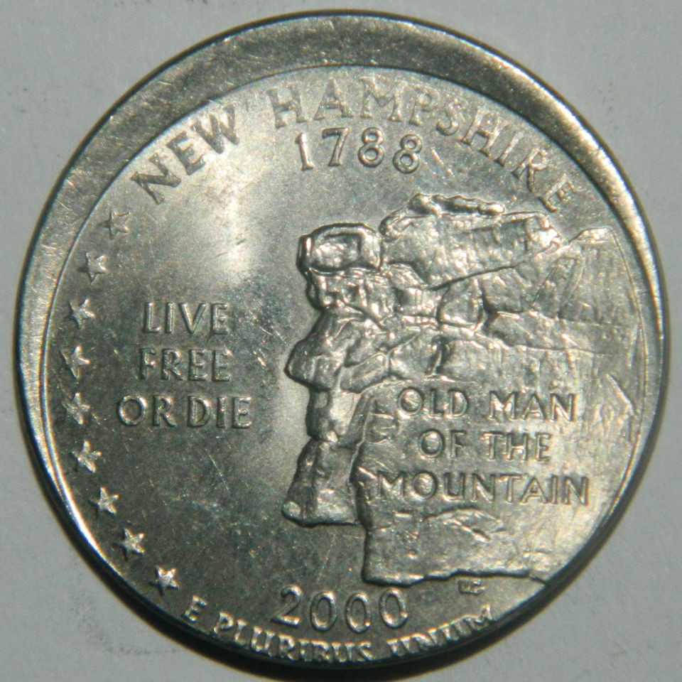 2000 P NEW HAMPSHIRE WASHINGTON QUARTER OFF CENTER AS PICTURED KB8