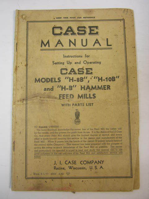 Case Manual Setting Up Operating Models H 8B, H 10B and H B Hammer 