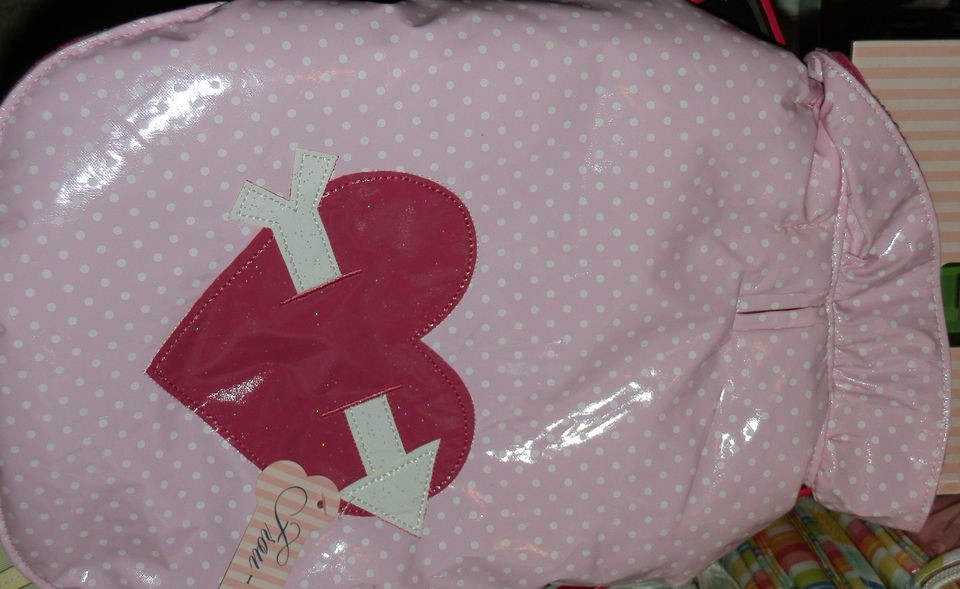 NEW FROU DOG COAT RAIN LINED PINK FUSCIA SZ MEDIUM POLKA DOT HEARTS 