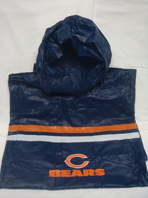 New Chicago Bears Hooded Snap Up Heavy NFL Rain Poncho