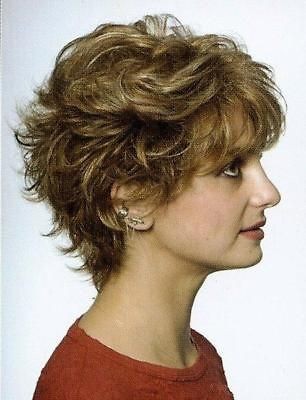 Monofilament Top, Short Wavy Hair Wig Wigs Blond/Bro​wn