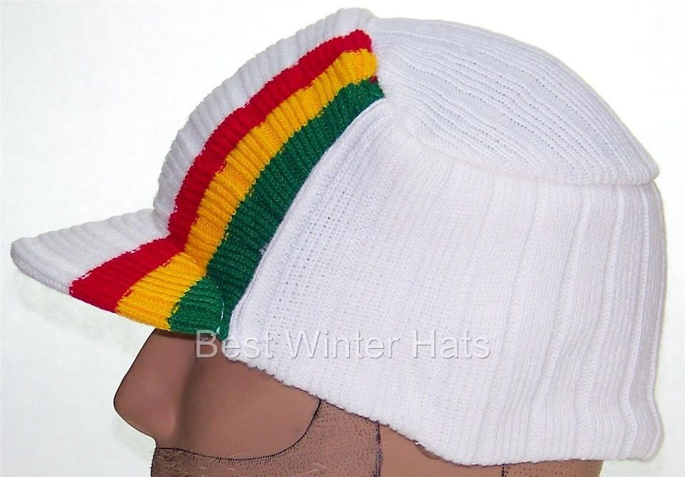 Rasta Commando Winter Visor,Skull,Ha​t,Hippie,Jamai​can,Cap,Beanie 