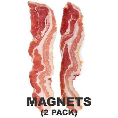 BACON SLICES REFRIGERATOR MAGNETS   BACON STRIPS MAGNET SET FRIDGE   2 