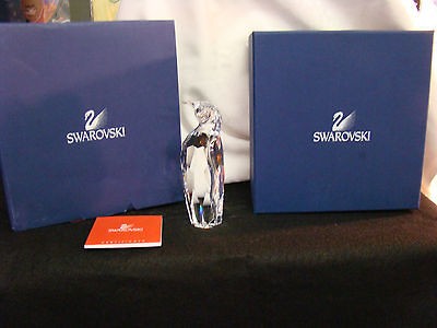 Swarovski Crystal Father Penguin 627068 Retired 2004 In Box & COA