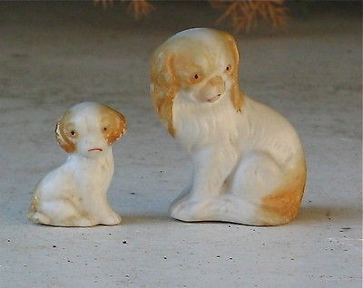 CAVALIER KING CHARLES SPANIEL PAIR VINTAGE GERMAN STATUES