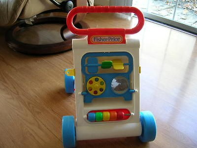 VINTAGE 1990 FISHER PRICE ACTIVITY FOLD & GO BABY TODDLER WALKER #1040