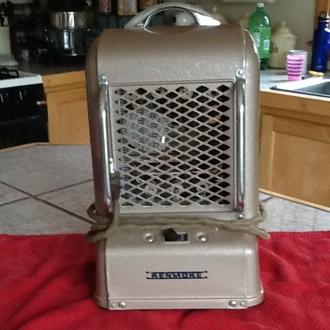 Vintage Kenmore Potable Space Heater Original Cloth Wire Cord Home 