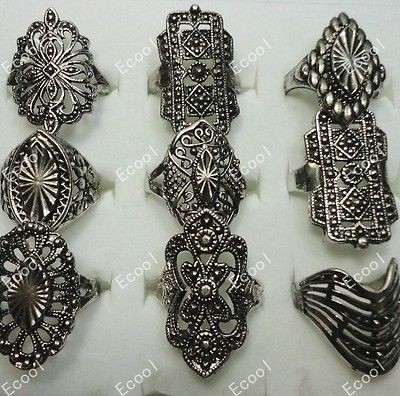 wholesale jewelry mixed lots 10pcs fashion vintage alloy rings free 