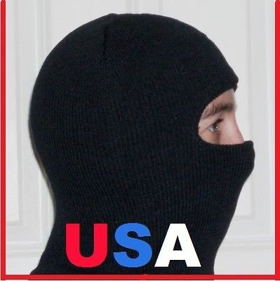   Hole BLACK Balaclava FULL FACE MASK Hat Ski Shield Hood Pinchy Ninja