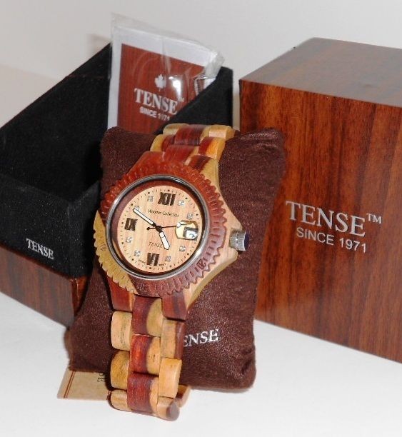 Multi Tone Sandalwood Designer Sports Watch   Tense Natural Wood