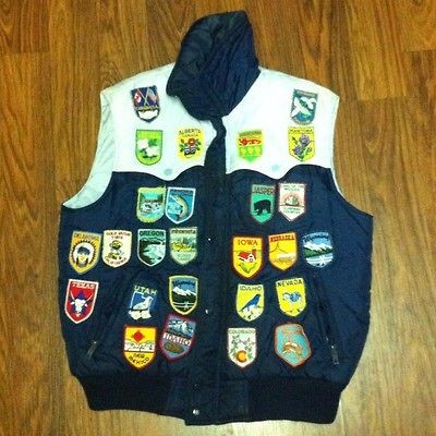 Vintage Grape Vines State Patch Patches Travelers Vest Large