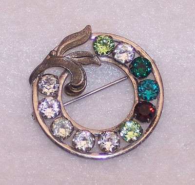 VanDell Sterling Silver Rhinestone Circle Pin