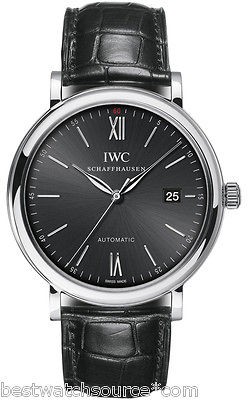 IWC Portofino Automatic Stainless Steel 40mm Black Alligator Strap 