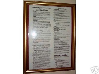 LARGE LAMINATED TABLE SHUFFLEBOARD RULES FOR NINE GAMES