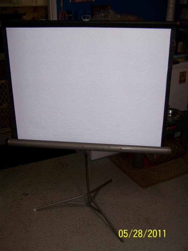 Vintage portable Tripod travel projector screen 37.5 w