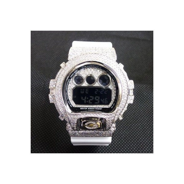 CUSTOM G SHOCK DW6900 WHITE DIAMOND FULL CUSTOM F/S JPN import