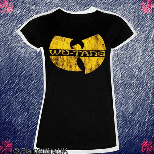 DISTRESSED vintage WU TANG CLAN LADY FIT T SHIRT hip hop mc RZA GZA 