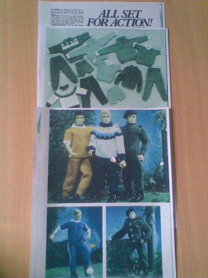 Vintage action man/GI Joe clothes knitting pattern