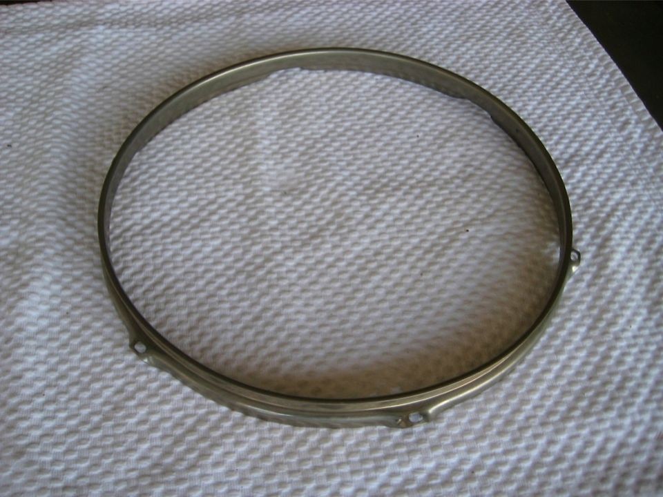 VINTAGE 50s WFL LUDWIG DRUM NICKEL ON BRASS HOOP RIM 13 INCHES 6 LUG