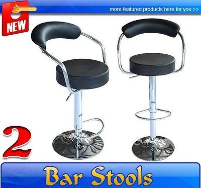   Black PU Swivel Bar Stools Modern Pub HOME Adjustment Counter Barstool