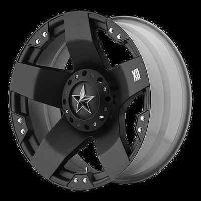   ROCKSTAR BLACK RIMS W/ 33X12.50X20 TOYO OPEN COUNTRY MT TIRES WHEELS