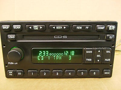 FORD F150 CD 6 DISC PLAYER CHANGER AM/FM RADIO 2001 2002 2003 1C3F 