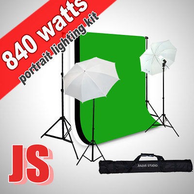   White Studio 33 Umbrella Photo Backdrop Photography Muslin 840 Kit