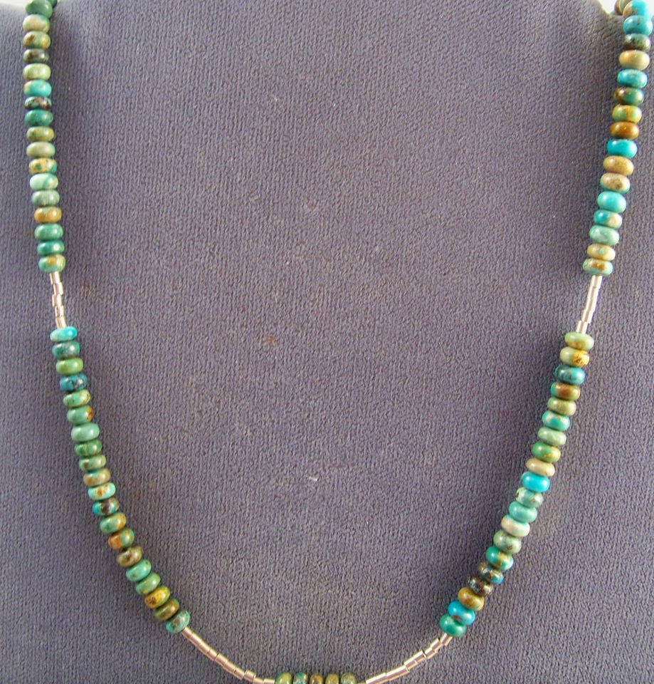 VINTAGE SOUTHWESTERN TURQUOISE DISK NECKLACE