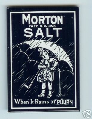 MORTON SALT pocket purse advertising Mirror Umbrella