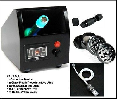 New Digital Herbl Vaporizer + Herb Grinder r+Pollen Press Free whip