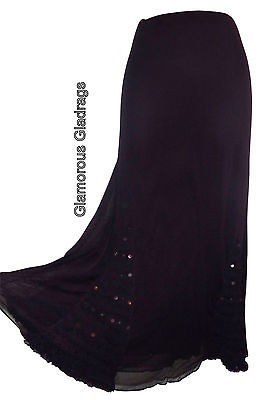 GLAMOROUS VTG 20s 30s AUBERGINE LONG MAXI COCKTAIL EVENING SKIRT 