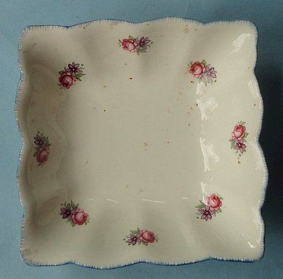 SWINNERTONS China STAFFORDSHIRE Art Pottery Vintage ROSEBUDS SQUARE 