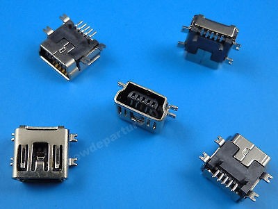 20Pcs Mini USB 5Pin Female SMT Socket Connector Short