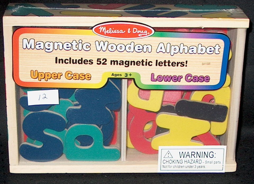 Melissa and Doug Wooden Alphabet Magnets # 448 Magnetic Letters NIB